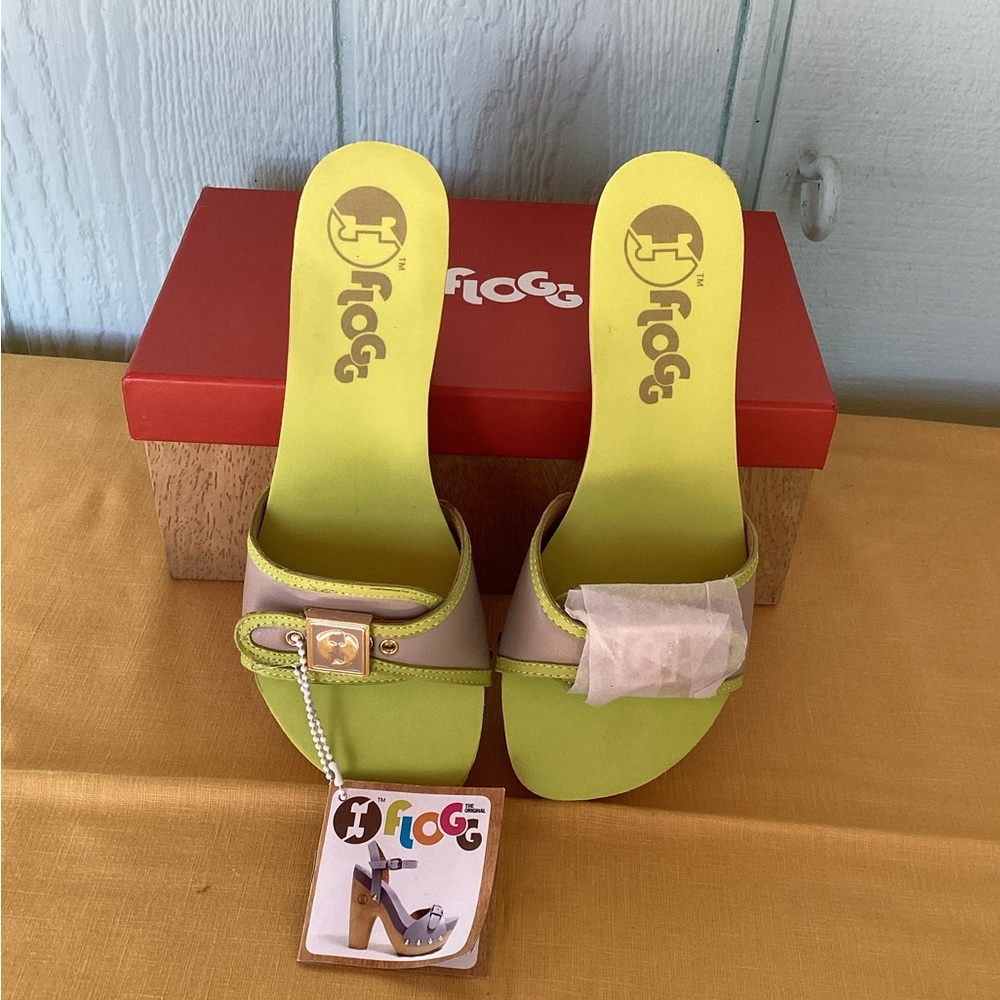 Women's Lime Green Flogg Slide Sandals